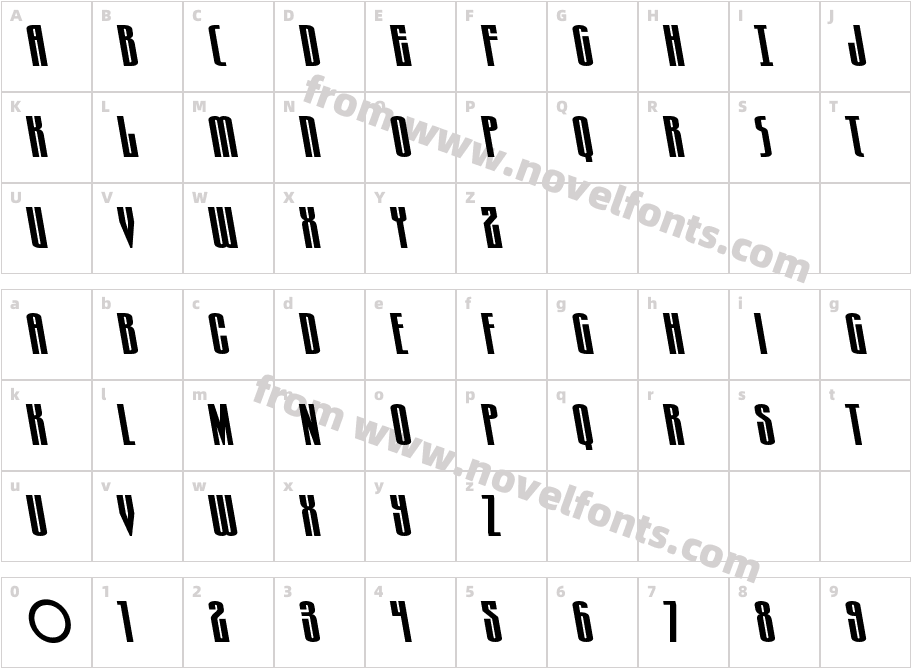 Turb0lence Expanded LeftalicCharacter Map