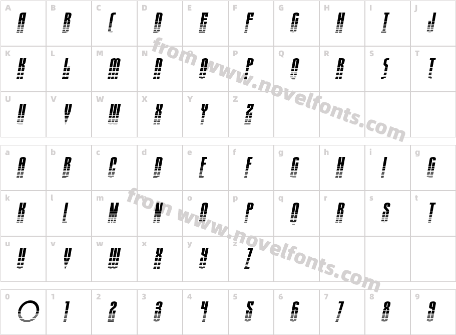 Turb0lence Halftone ItalicCharacter Map