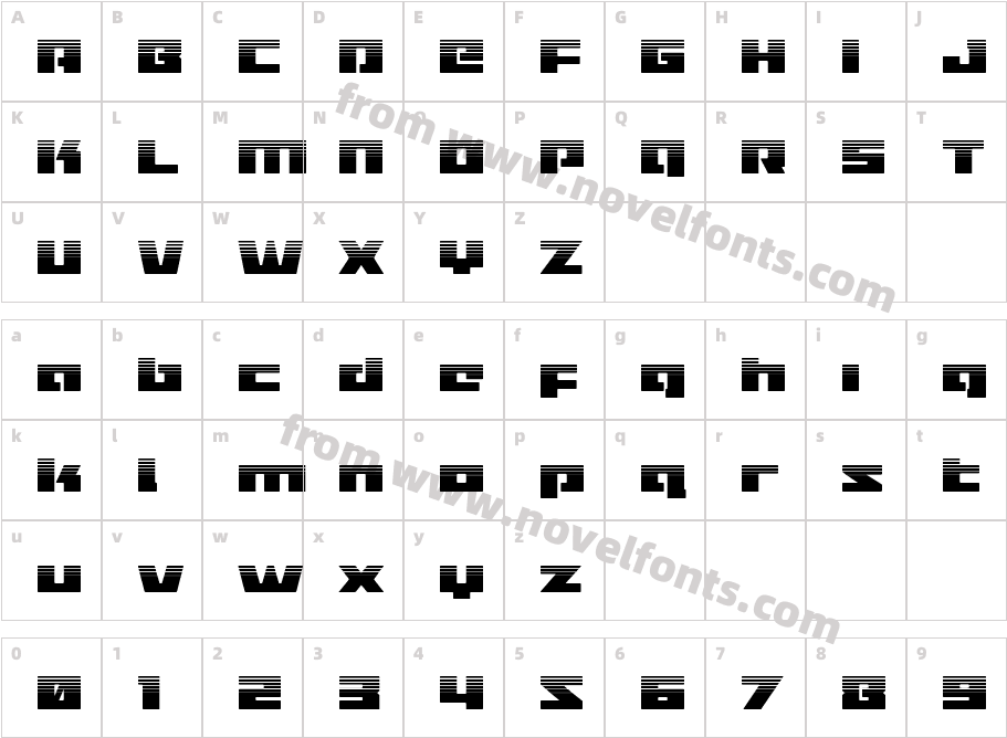 Turbo Charge HalftoneCharacter Map