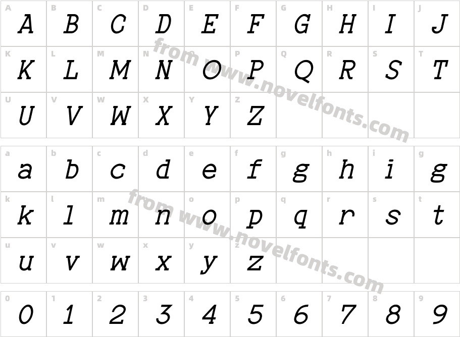 Turpis ItalicCharacter Map