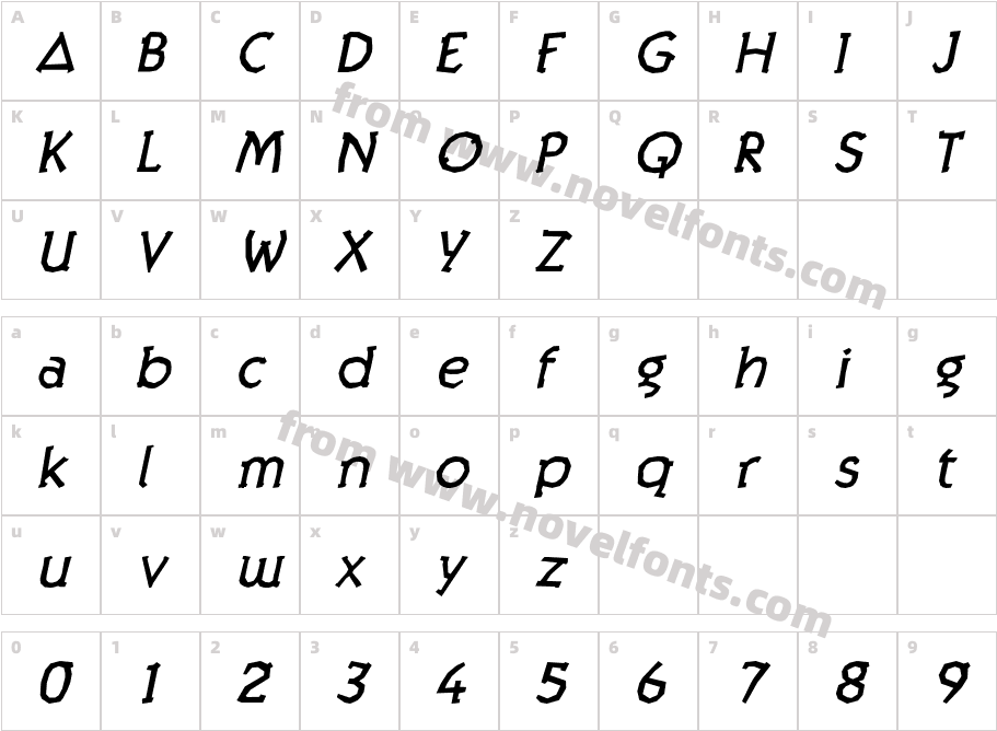 TwigObliqueCharacter Map