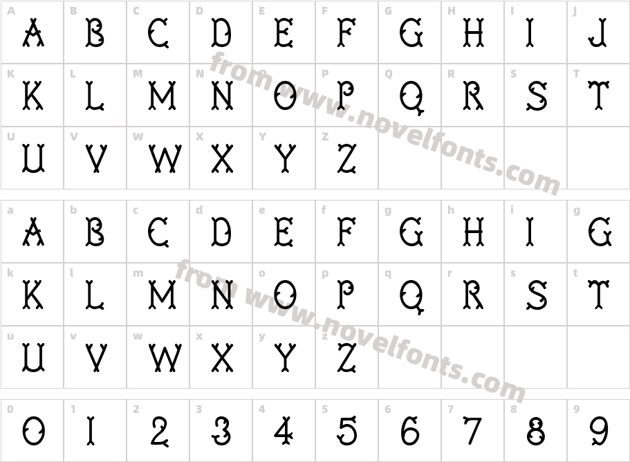 Twigglee BoldCharacter Map