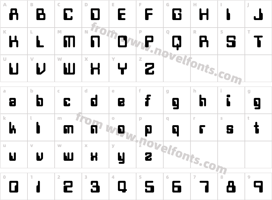 Twobit BoldCharacter Map