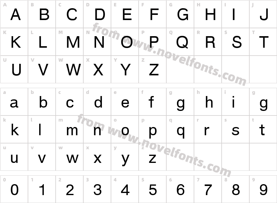 TxFntN6Character Map