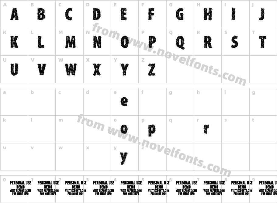 Type XeroCharacter Map