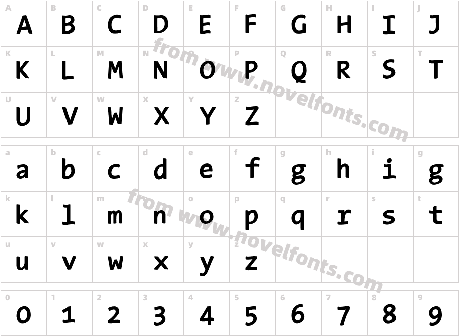 TypeWritersSubstitute-BlackCharacter Map