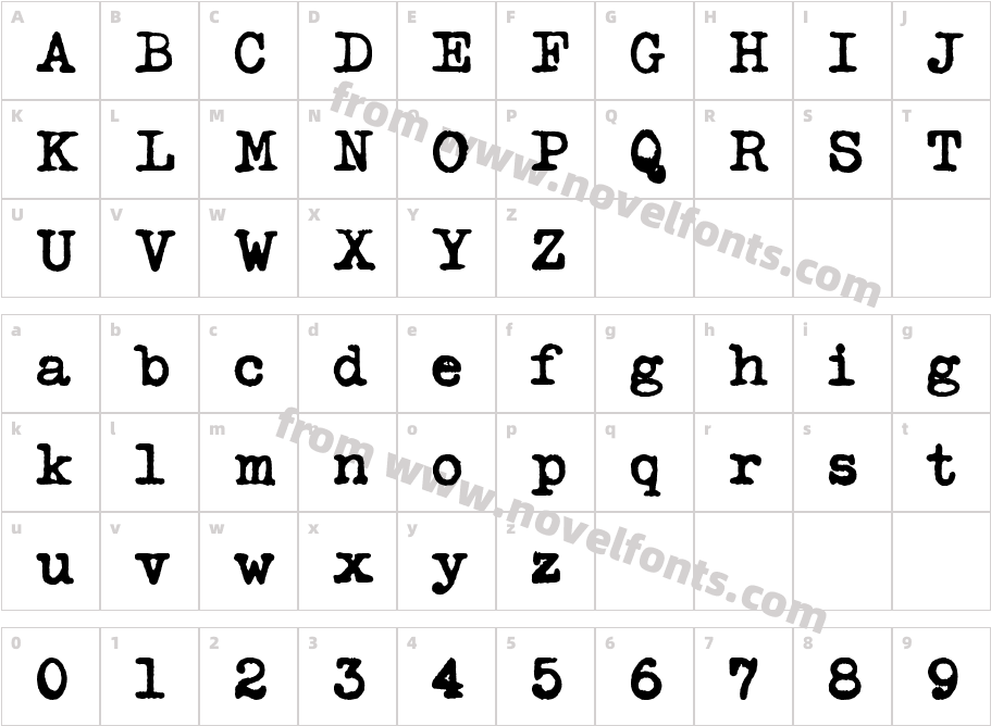 TypekaBoldACharacter Map