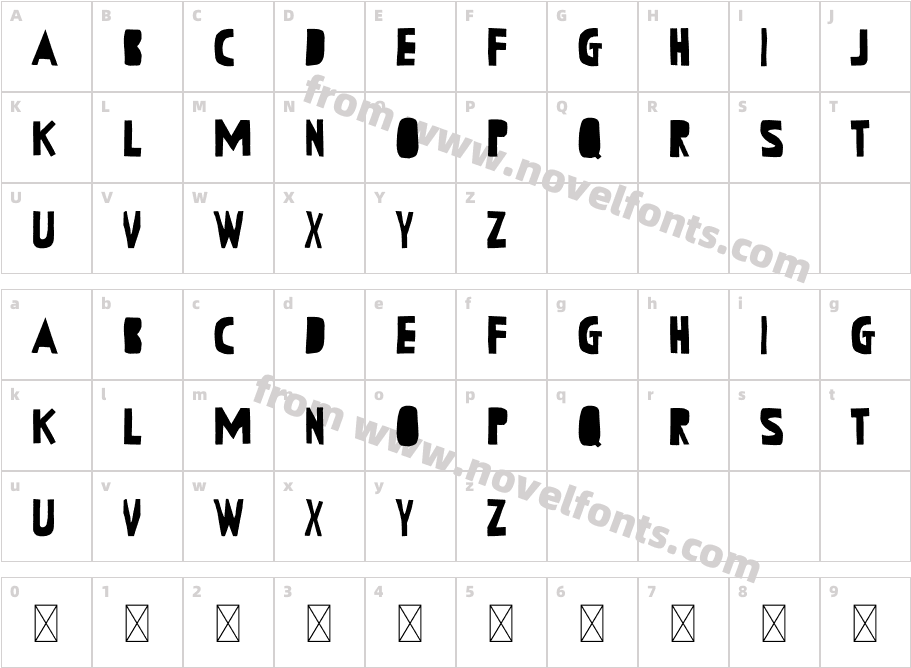 TypephaceRegularCharacter Map