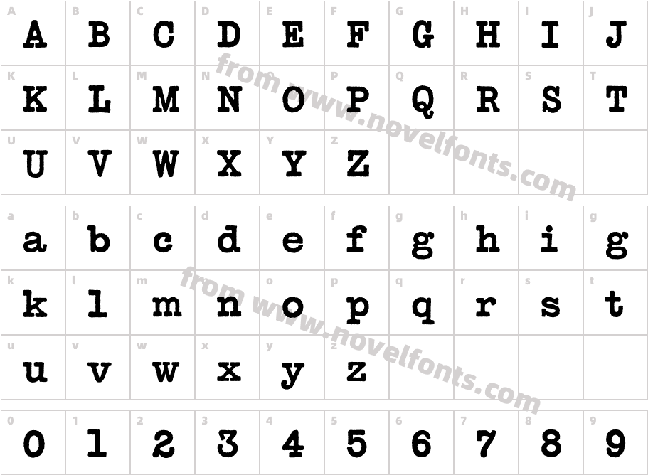 Typewriter-BoldDisplayCharacter Map