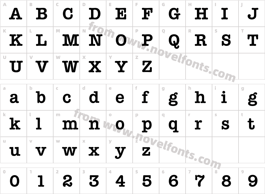 Typewriter-DemiBoldCharacter Map