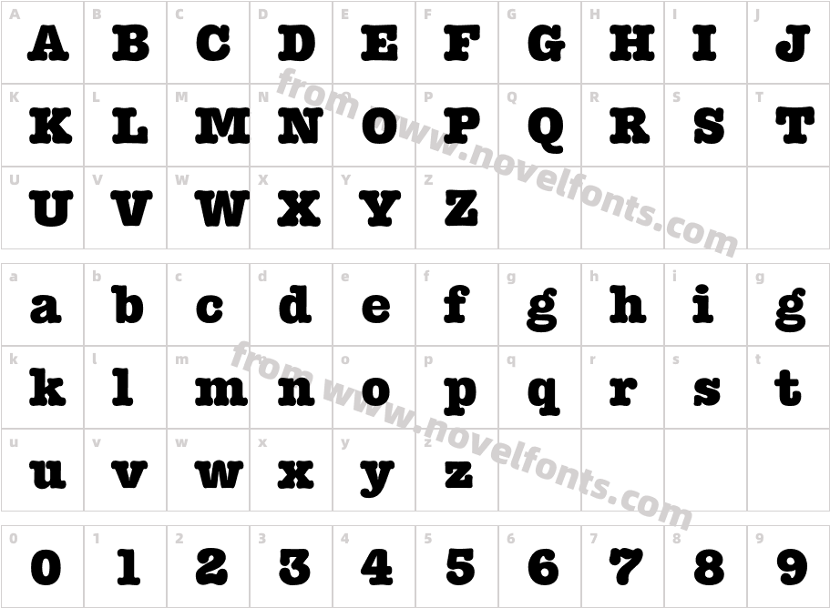 Typewriter-HeavyCharacter Map