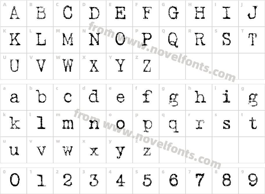 Typewriter2Character Map