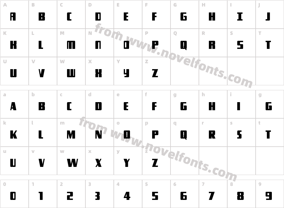 Typhoon CondensedCharacter Map