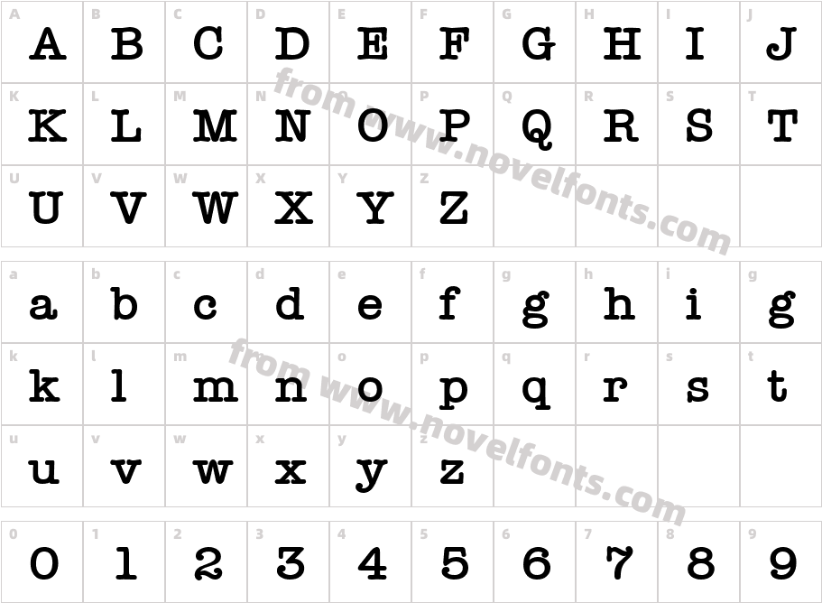 Typist GrasCharacter Map