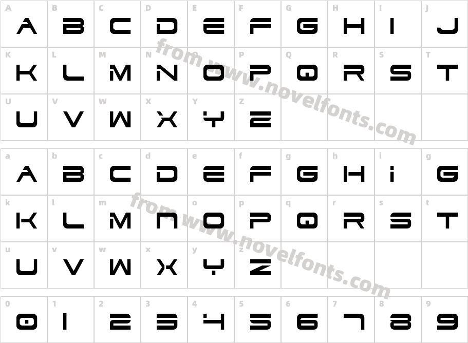 Dodger CondensedCharacter Map