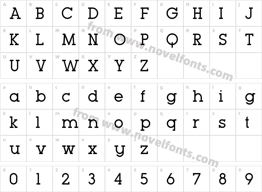 Typo GeoSlab Regular DemoCharacter Map