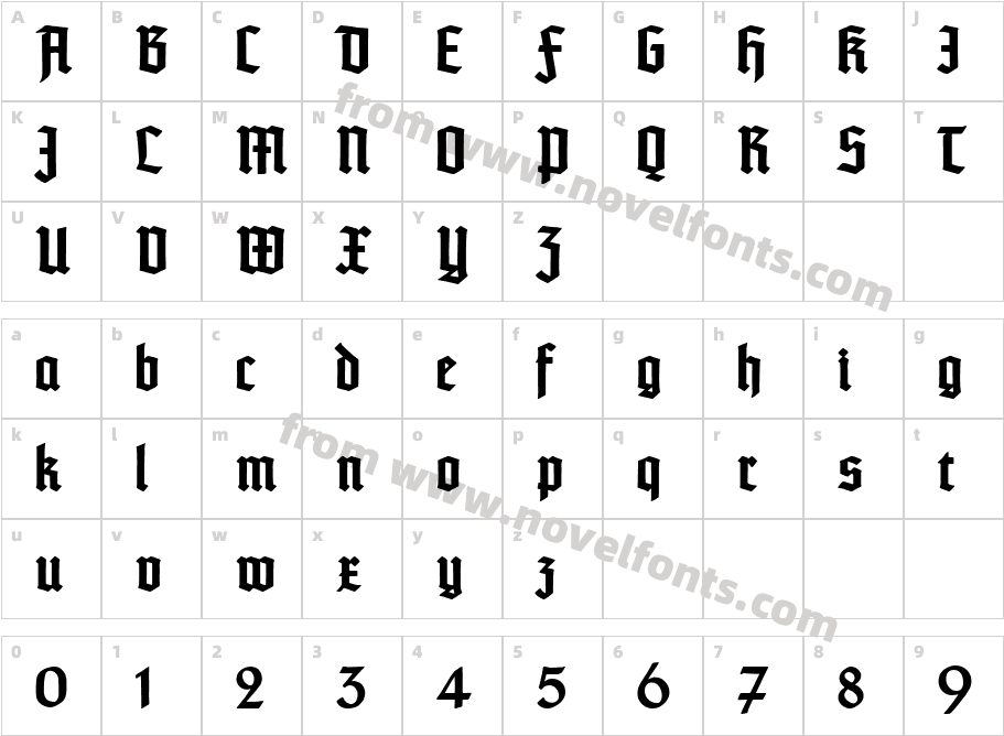 TypographerTextur BoldCharacter Map