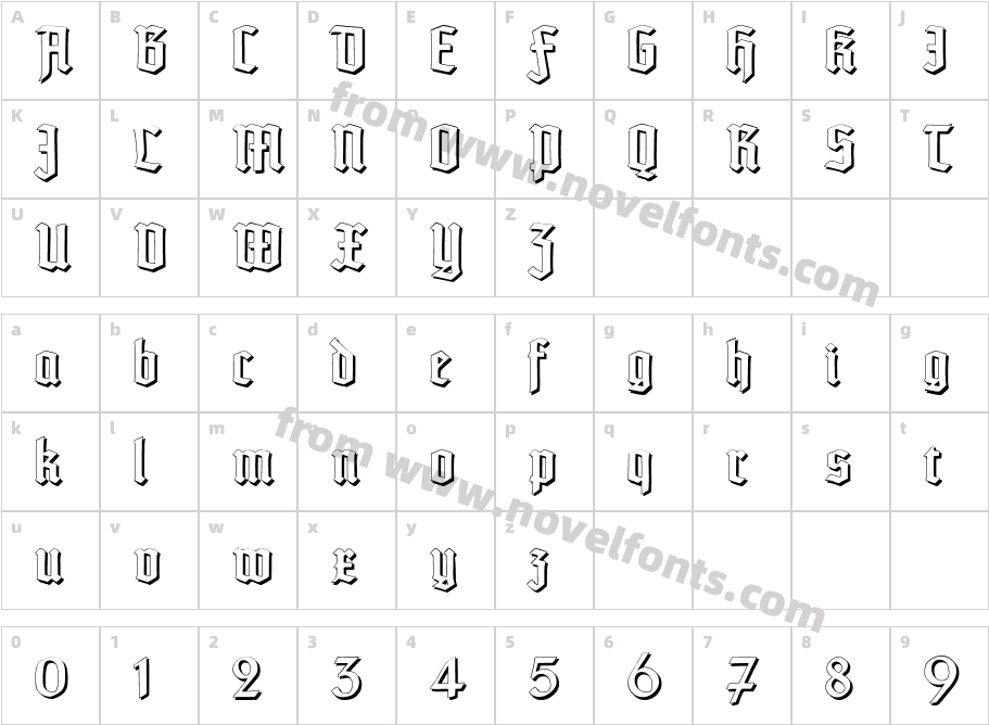 TypographerTextur SchattenCharacter Map