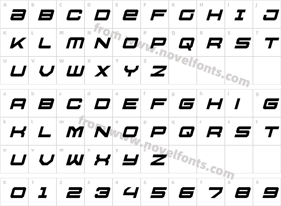 U.S.S. Dallas ItalicCharacter Map