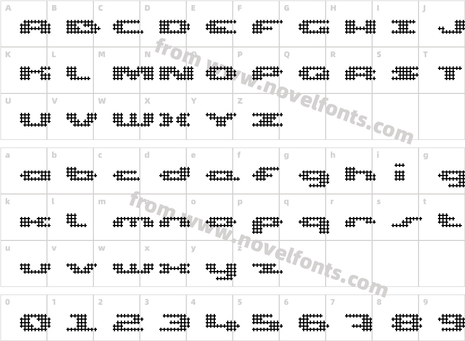 UP Tiny lcd four 8 decoC LightCharacter Map