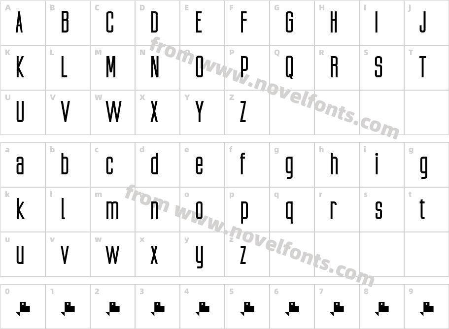 Ubicada Pro BoldCharacter Map