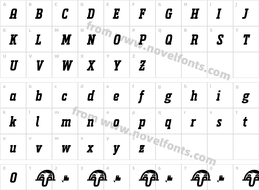 Uchrony Bold ItalicCharacter Map