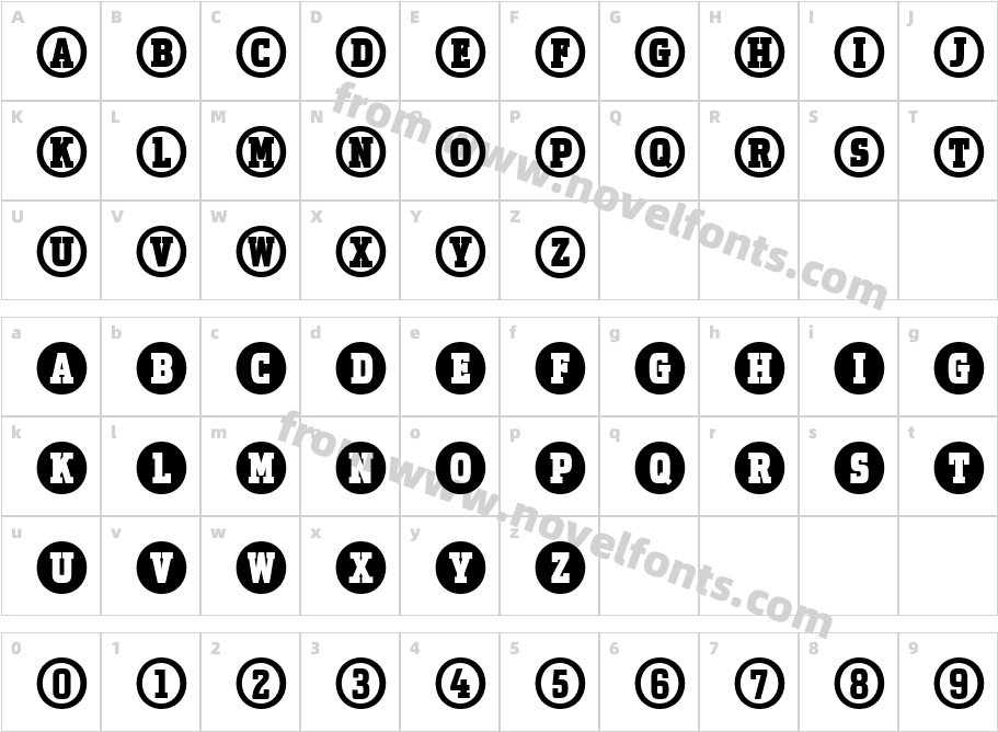 Uchrony Circle BoldCharacter Map