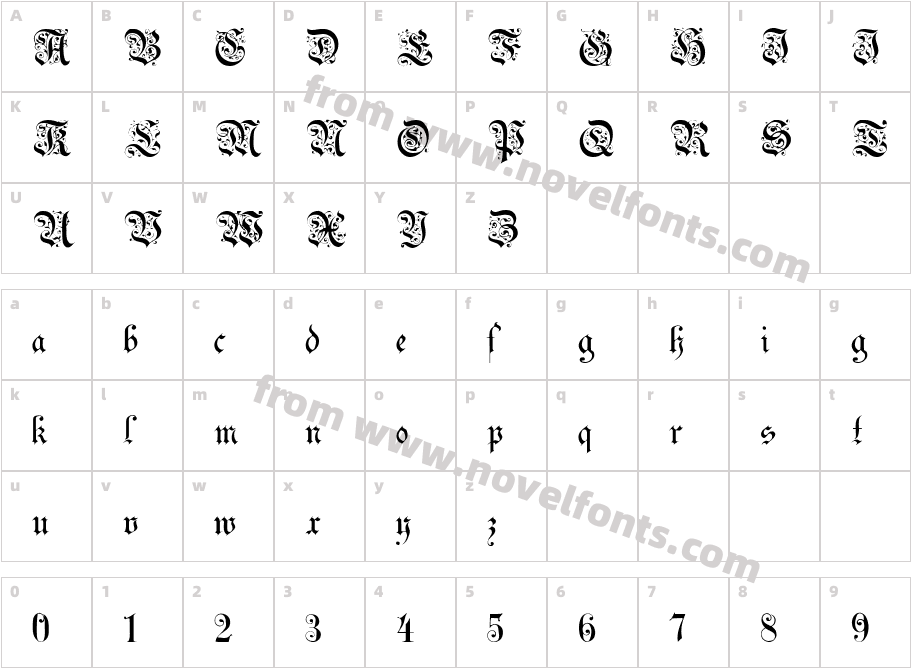 Uechi-Gothic MediumCharacter Map