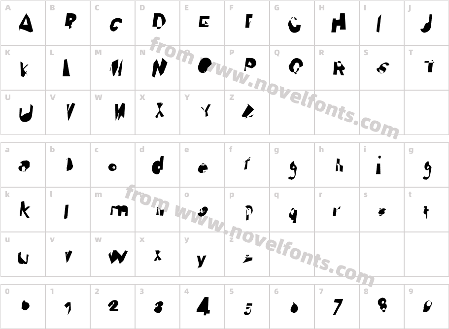 Ugly Stick ItalicCharacter Map