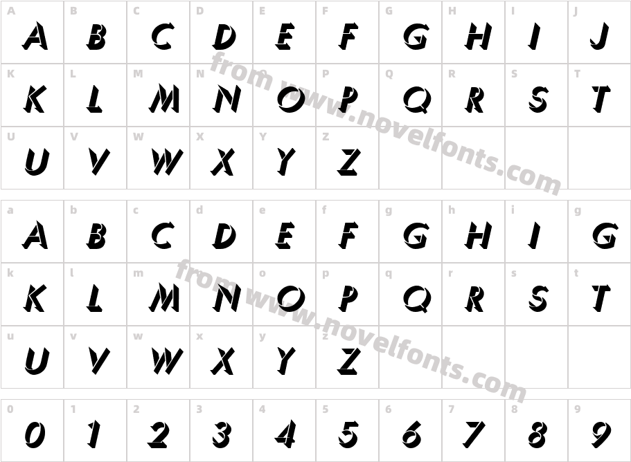 Umber BoldItalicCharacter Map