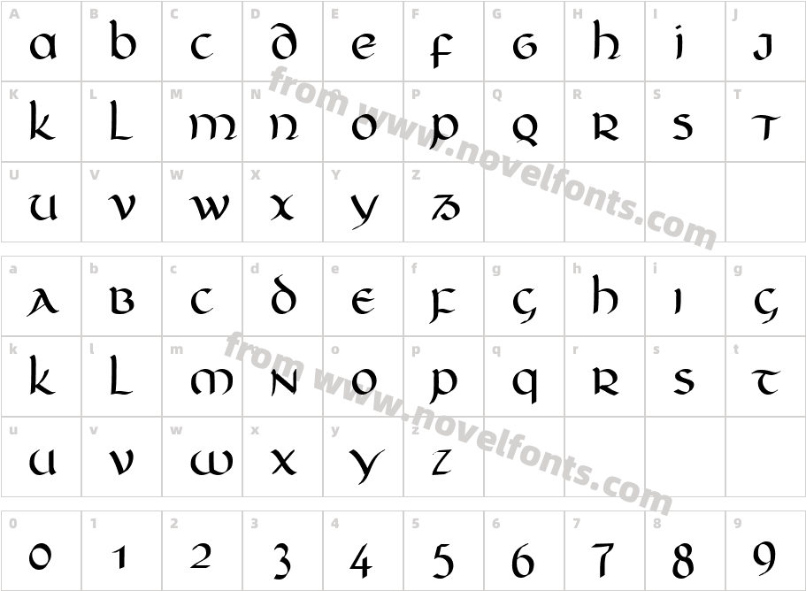 Unikled BoldCharacter Map