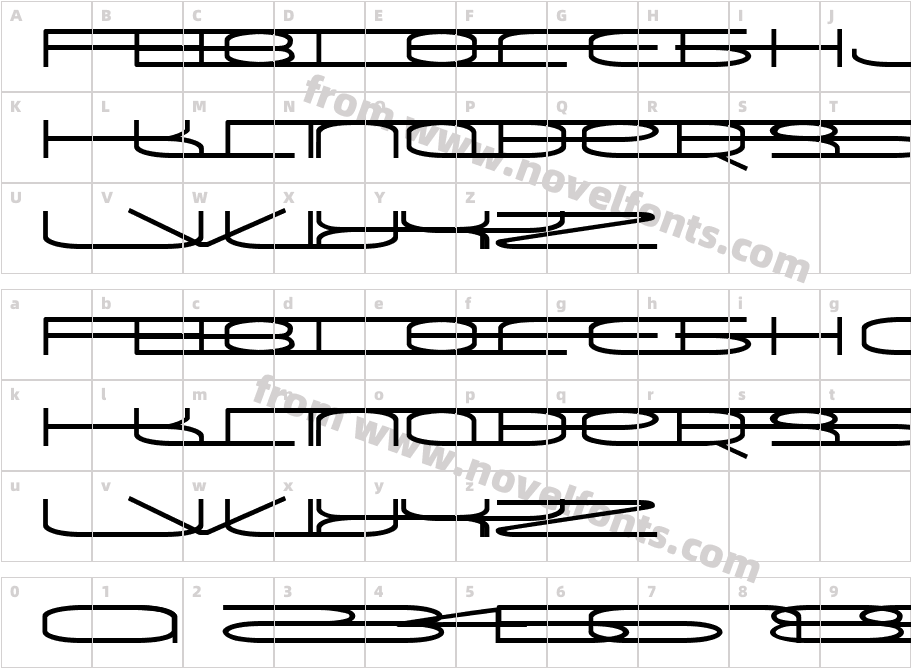 Univox-RegularCharacter Map