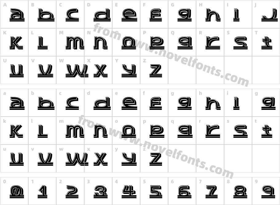 Unterschrift 3D Filled RegularCharacter Map