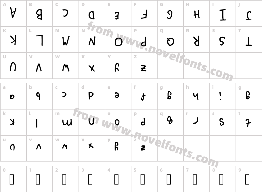Upside Down RegularCharacter Map