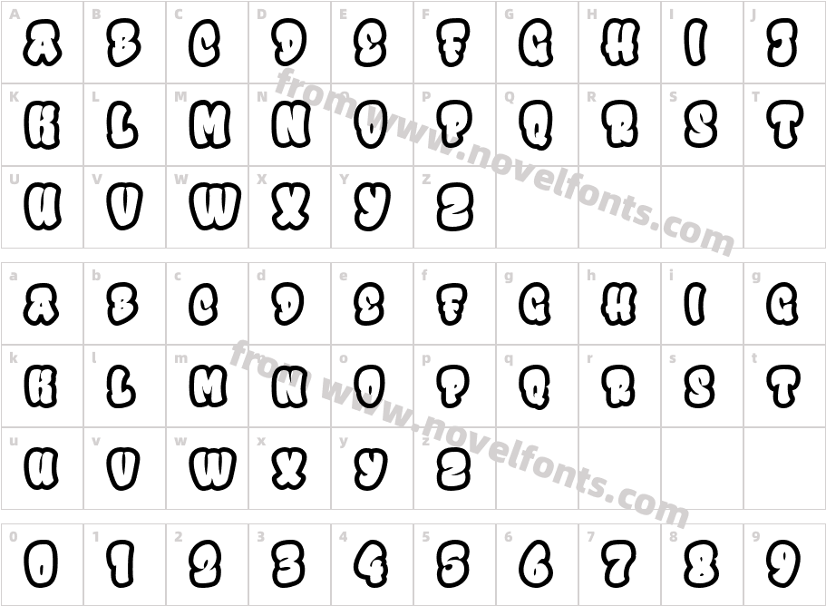 Urban Rebel OutlineCharacter Map