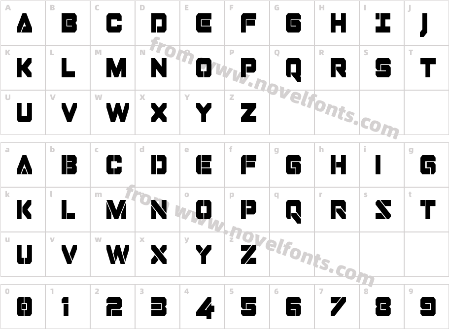 Domino Jack Condensed CondensedCharacter Map