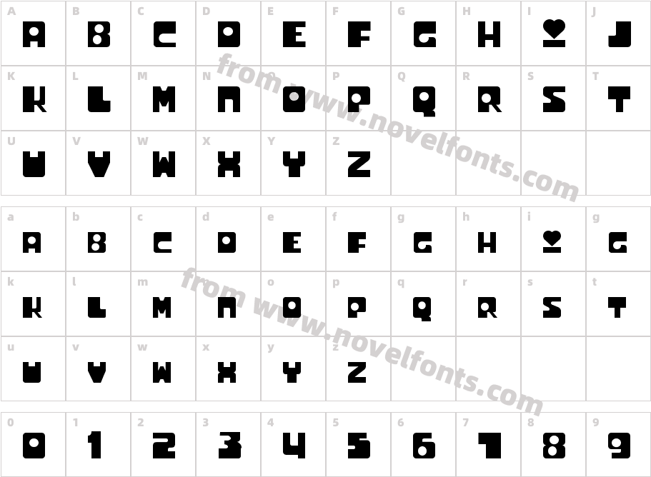 UtoniumCharacter Map