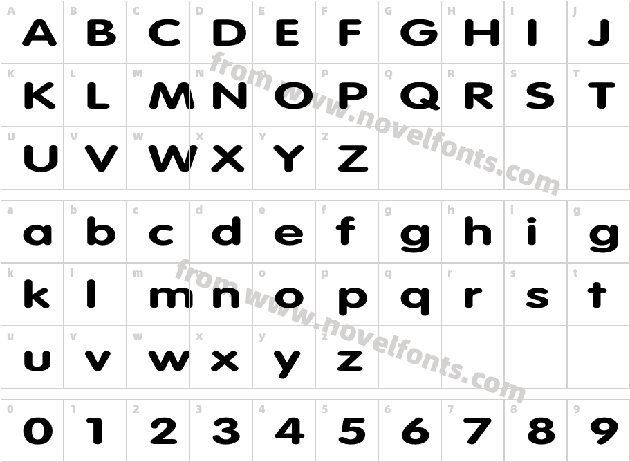 VAGRounded-Bold ExCharacter Map