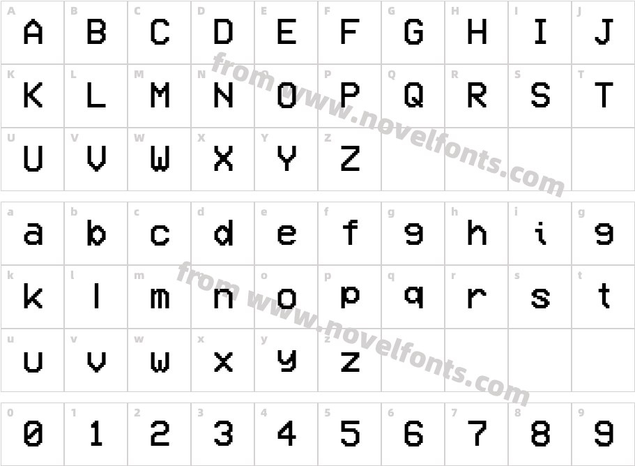 VCR OSD MonoCharacter Map