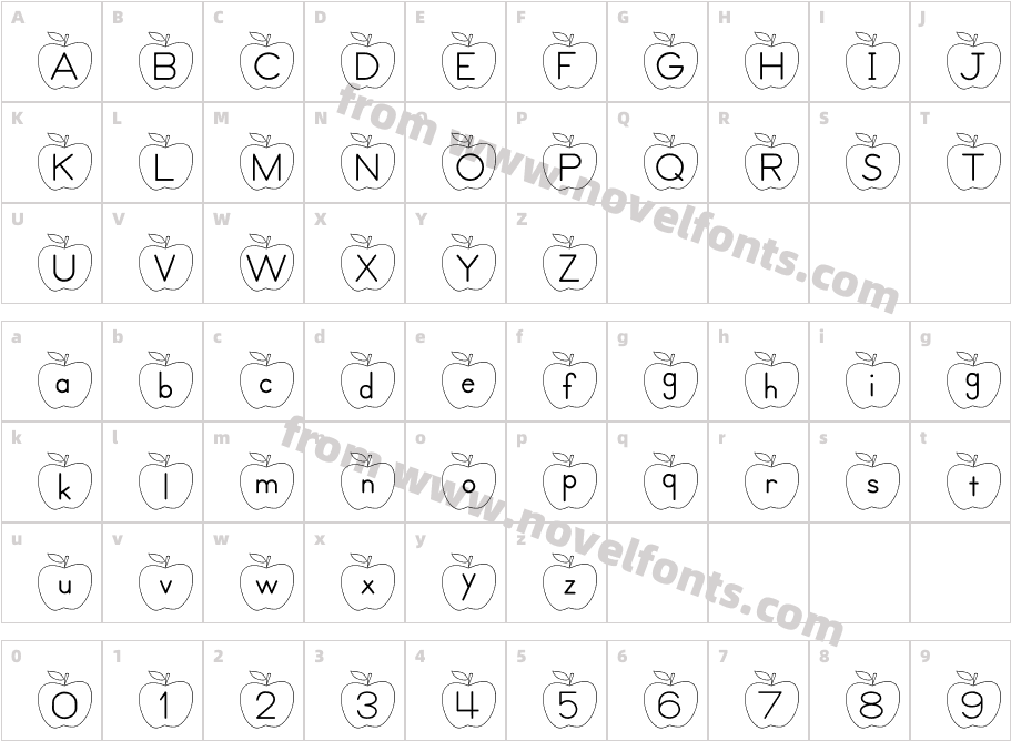 VRYNAppleAlphabetCharacter Map