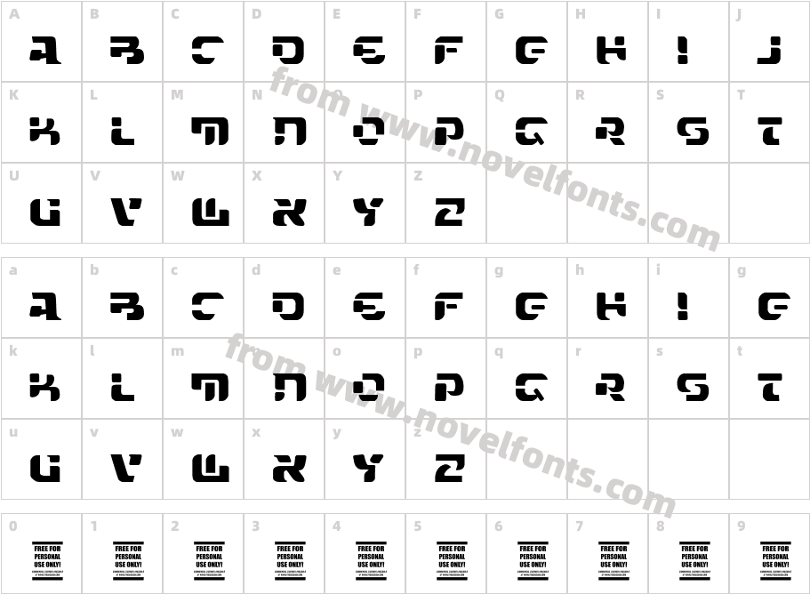 VTKS FUTURECharacter Map