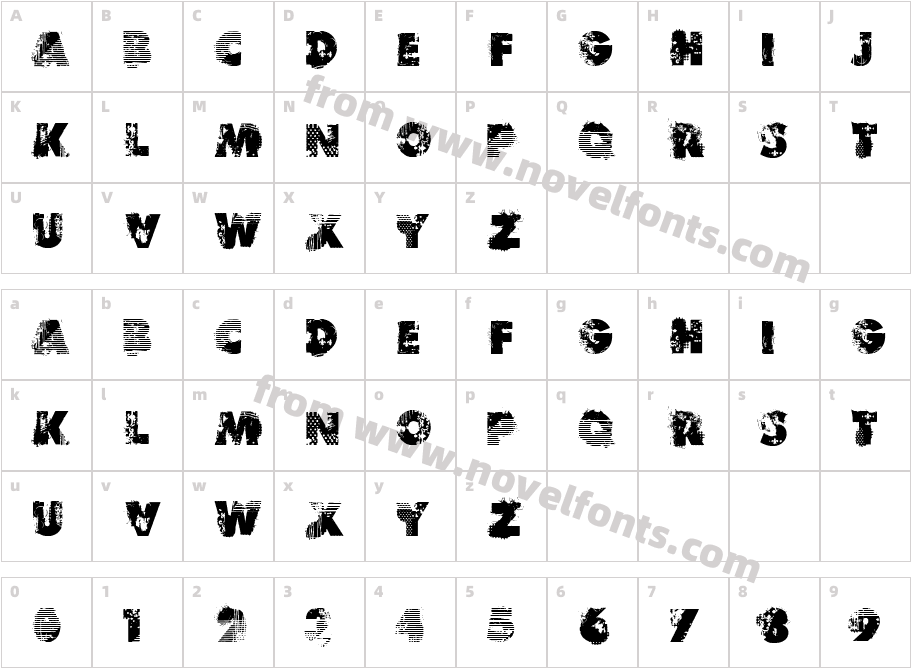 VTKS REVERSOCharacter Map