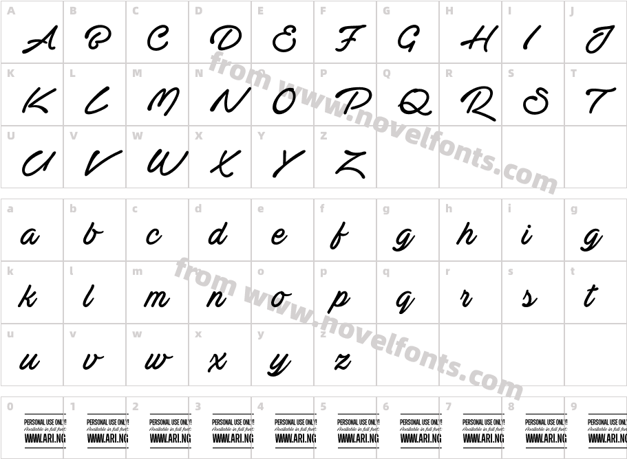 Actonia Hand PERSONAL USECharacter Map