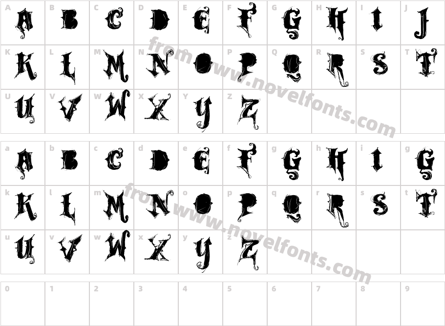 VTKS ROCK GARAGE BANDCharacter Map