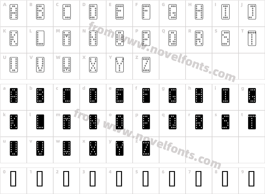 Domino smalCharacter Map