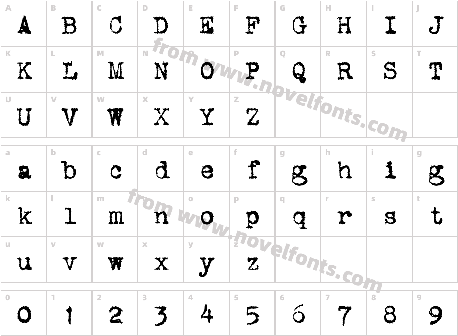 VTypewriter-CoronaCharacter Map