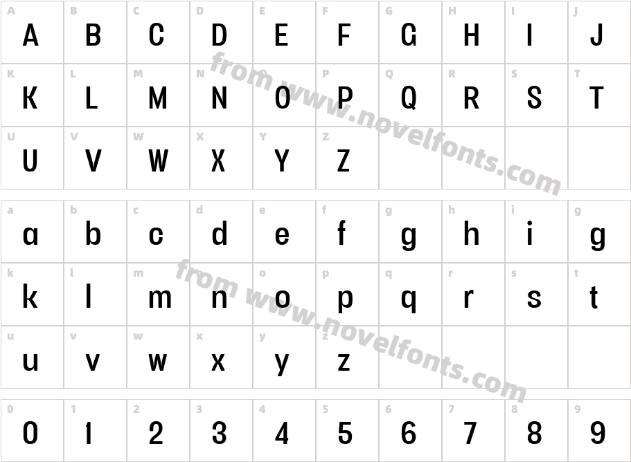 Vacer Sans PersonalCharacter Map