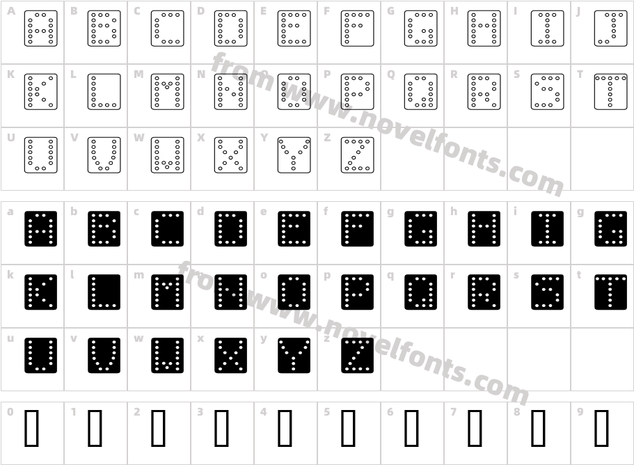 Domino squareCharacter Map