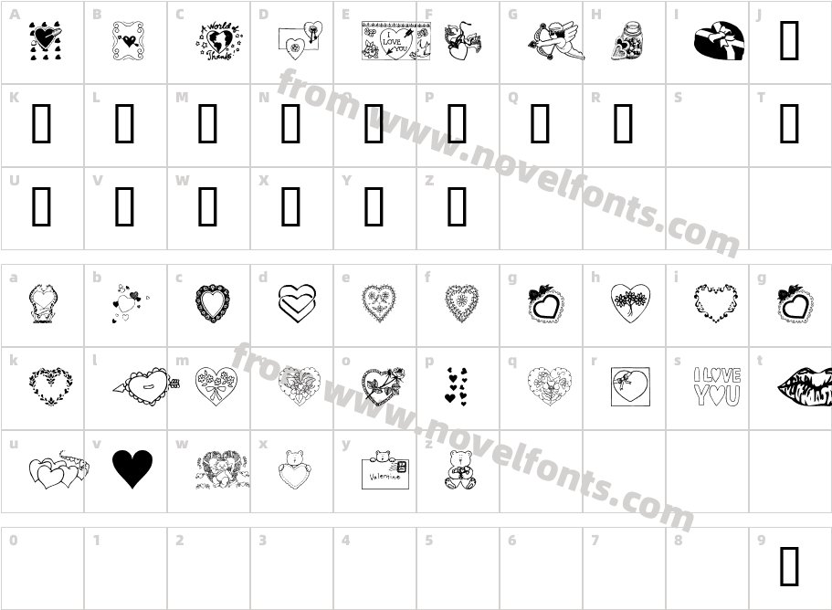 ValentineCharacter Map