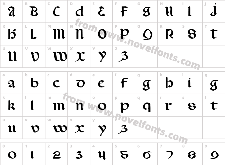 Valerius ExpandedCharacter Map